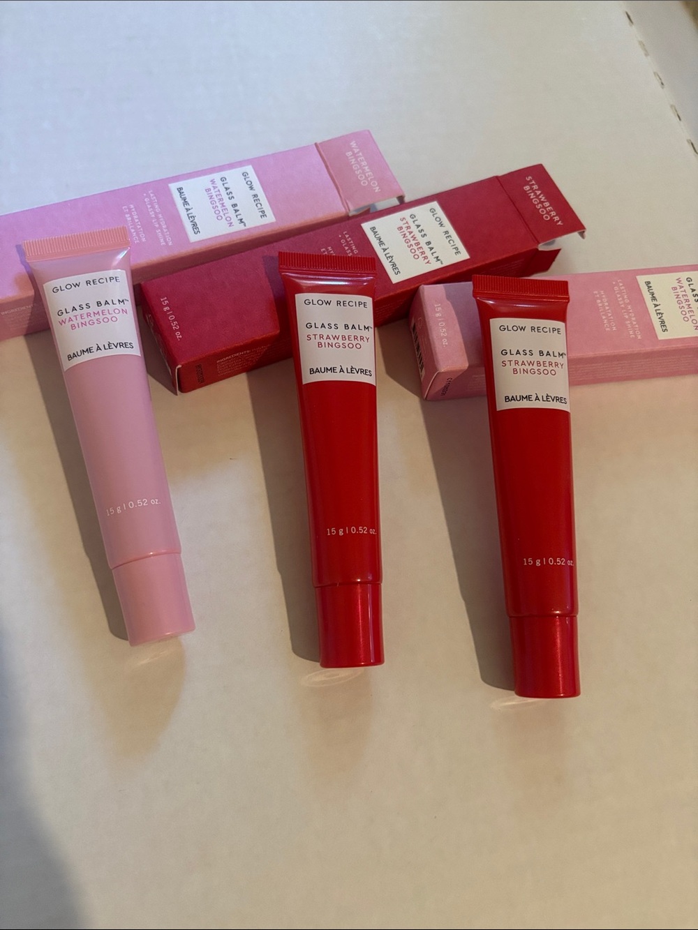 Glow Recipe Glass Balm Strawberry & Watermelon Lip Balm Duo - Red & Pink New